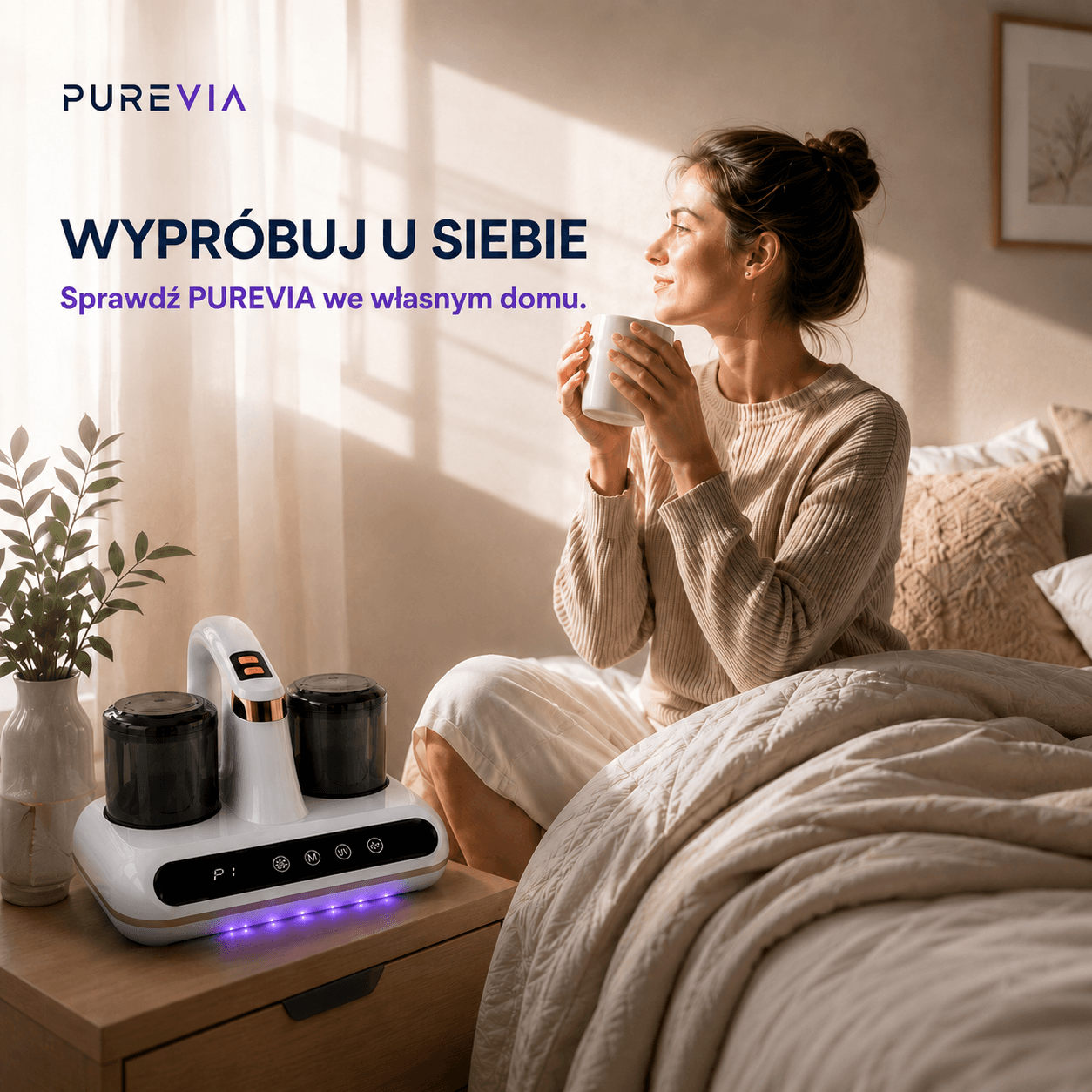 Purevia UV-C - bezprzewodowy odkurzacz anty roztoczowy