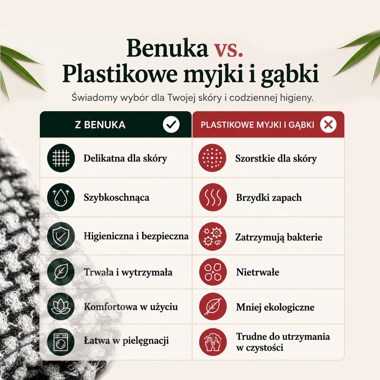 Benuka - złuszczający ręcznik do mycia (100 x 24 cm)