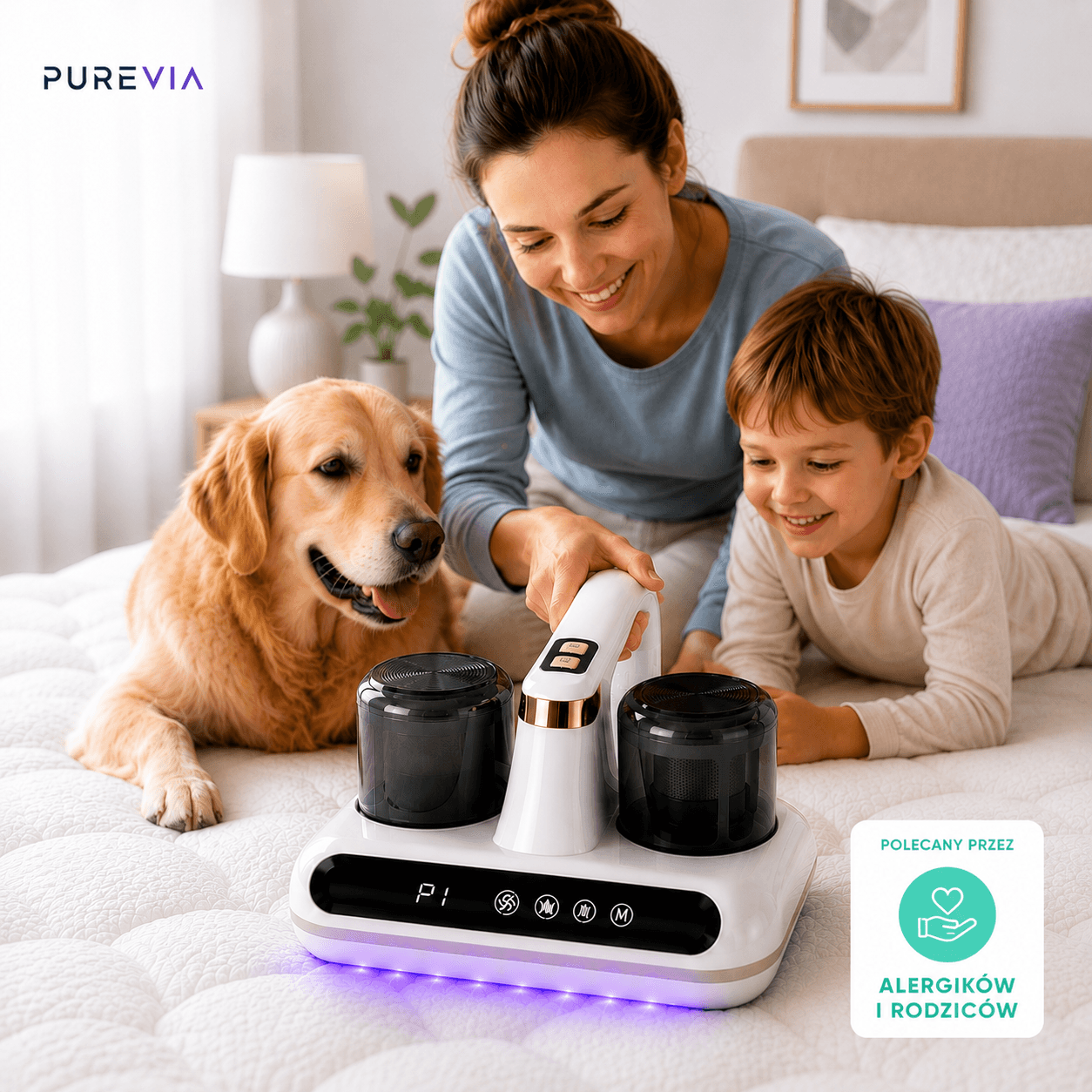 Purevia UV-C - bezprzewodowy odkurzacz anty roztoczowy